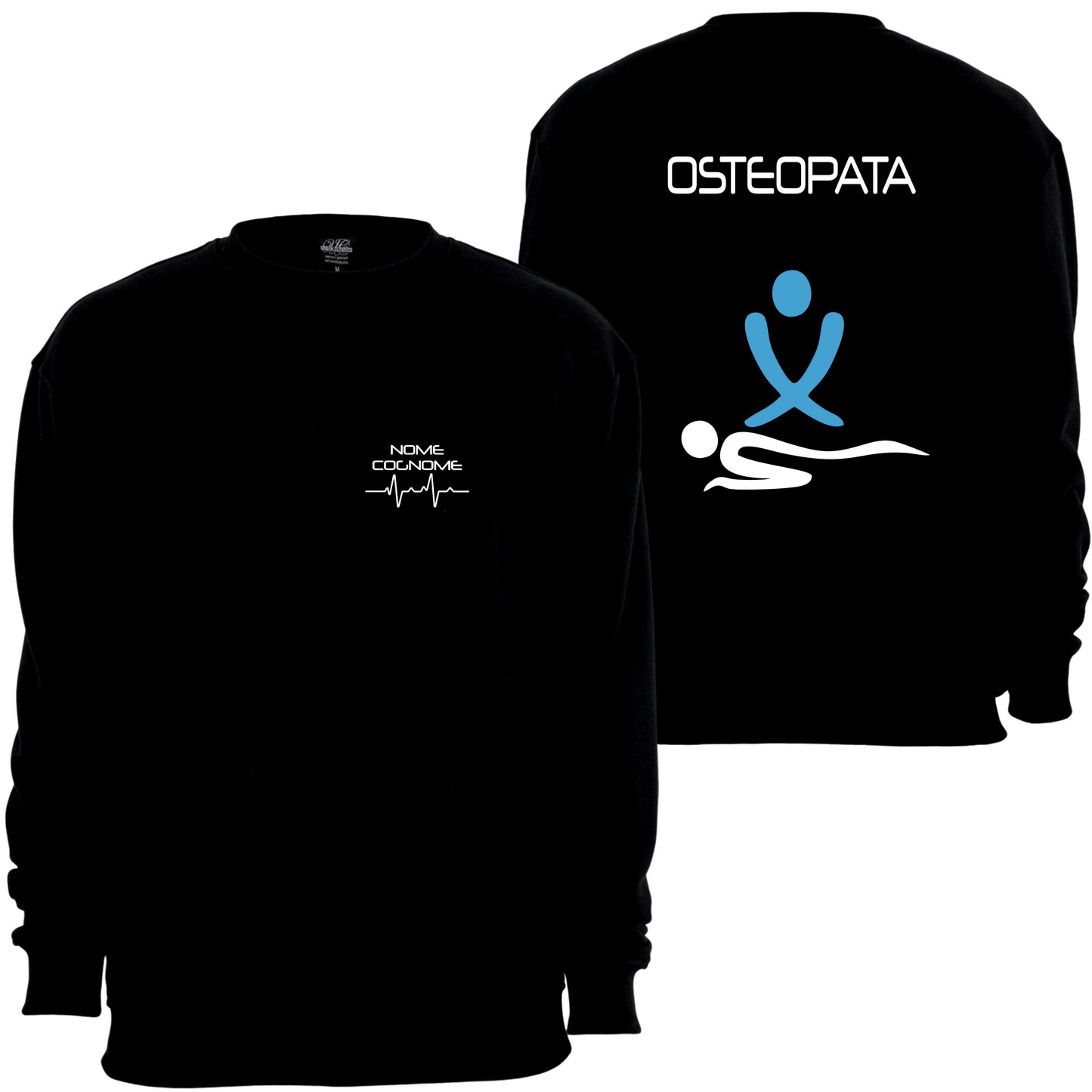 Copia del Felpa Girocollo Uomo o Donna Cotone Basic Super vestibilità Top qualità - Osteopata - Personalizzata con Nome