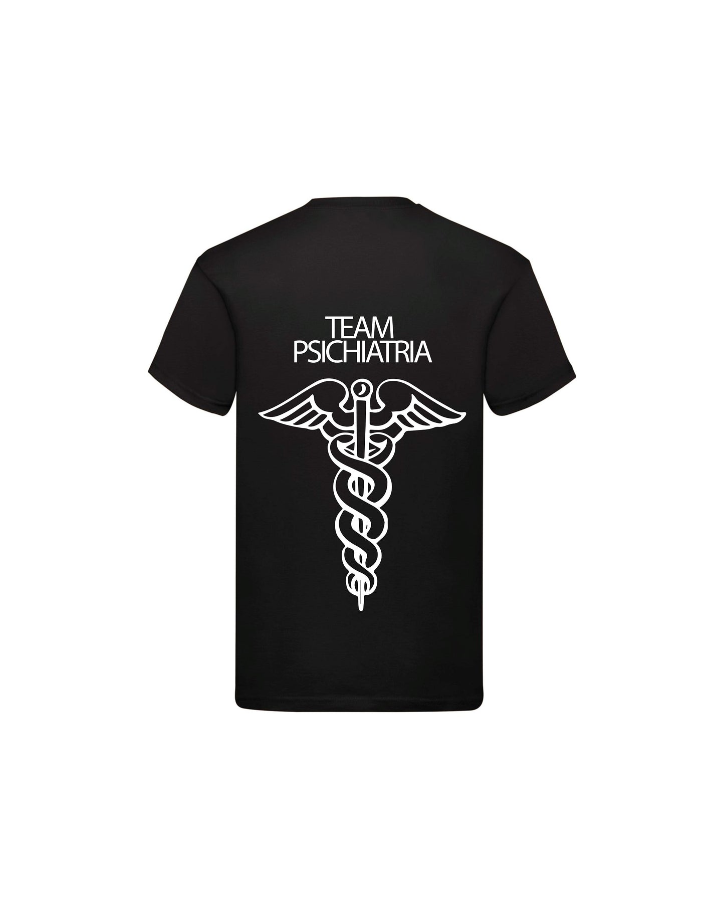 T-Shirt Uomo o Donna Cotone Basic Super vestibilità Top qualità - Team psichiatria - Personalizzata con Nome