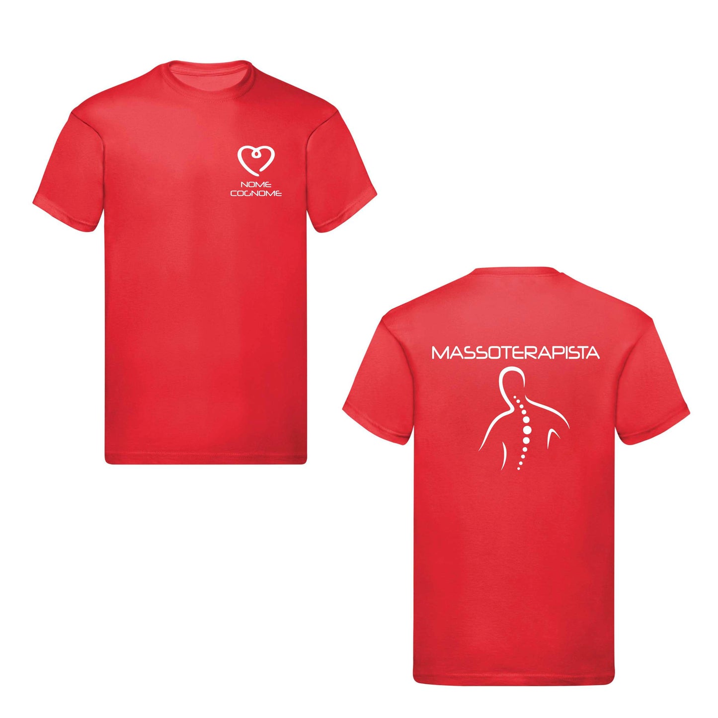 T-Shirt Uomo o Donna Cotone Basic Super vestibilità Top qualità - Massoterapista - Personalizzata con Nome