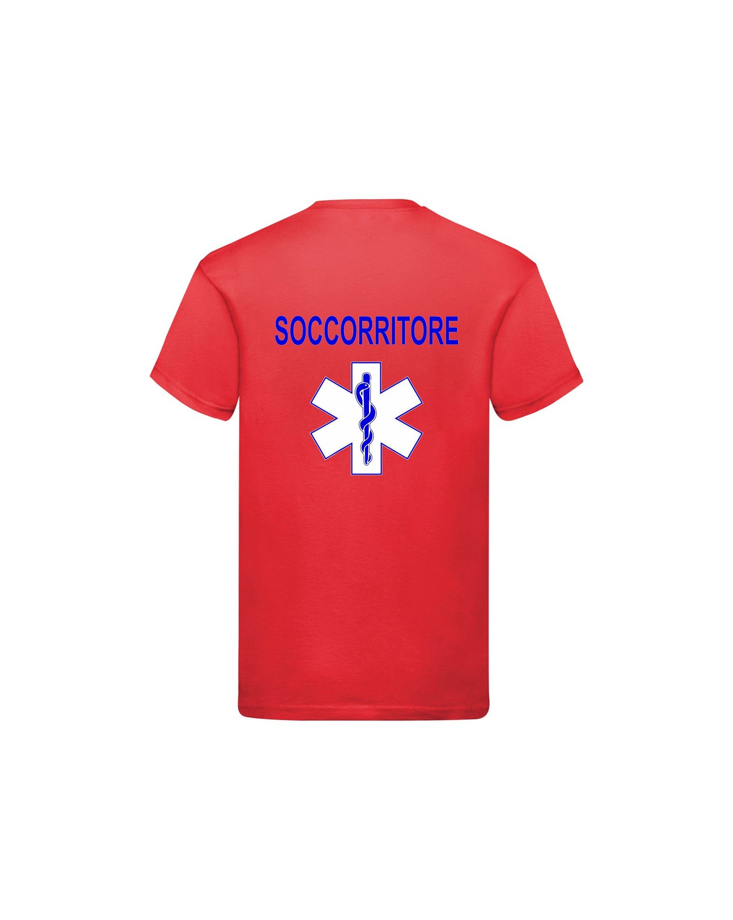 T-Shirt Uomo o Donna Cotone Basic Super vestibilità Top qualità - Ruolo soccorritore Croce Bianca - Personalizzata con Nome