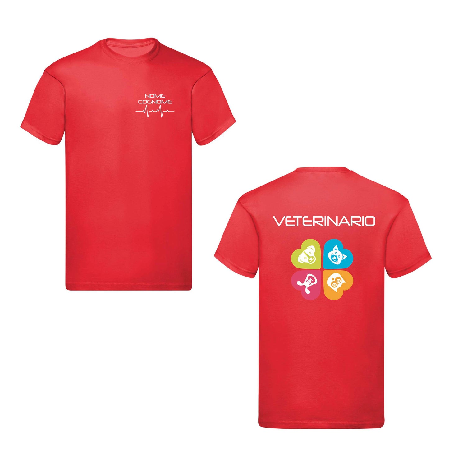 T-Shirt Uomo o Donna Cotone Basic Super vestibilità Top qualità - Veterinario - Personalizzata con Nome