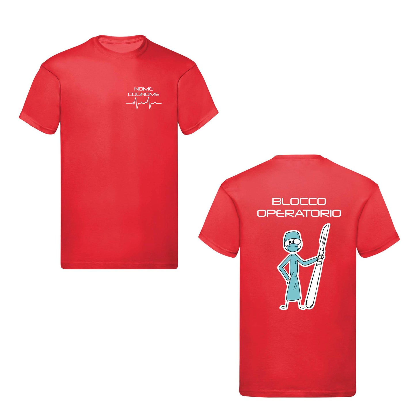 T-Shirt Uomo o Donna Cotone Basic Super vestibilità Top qualità - Sala Operatoria - Personalizzata con Nome