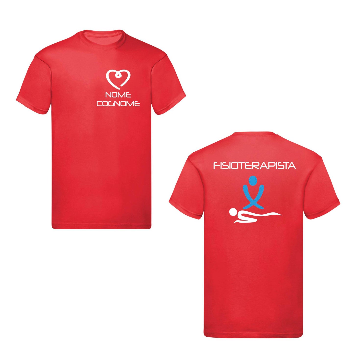 T-Shirt Uomo o Donna Cotone Basic Super vestibilità Top qualità - Fisioterapista - Personalizzata con Nome