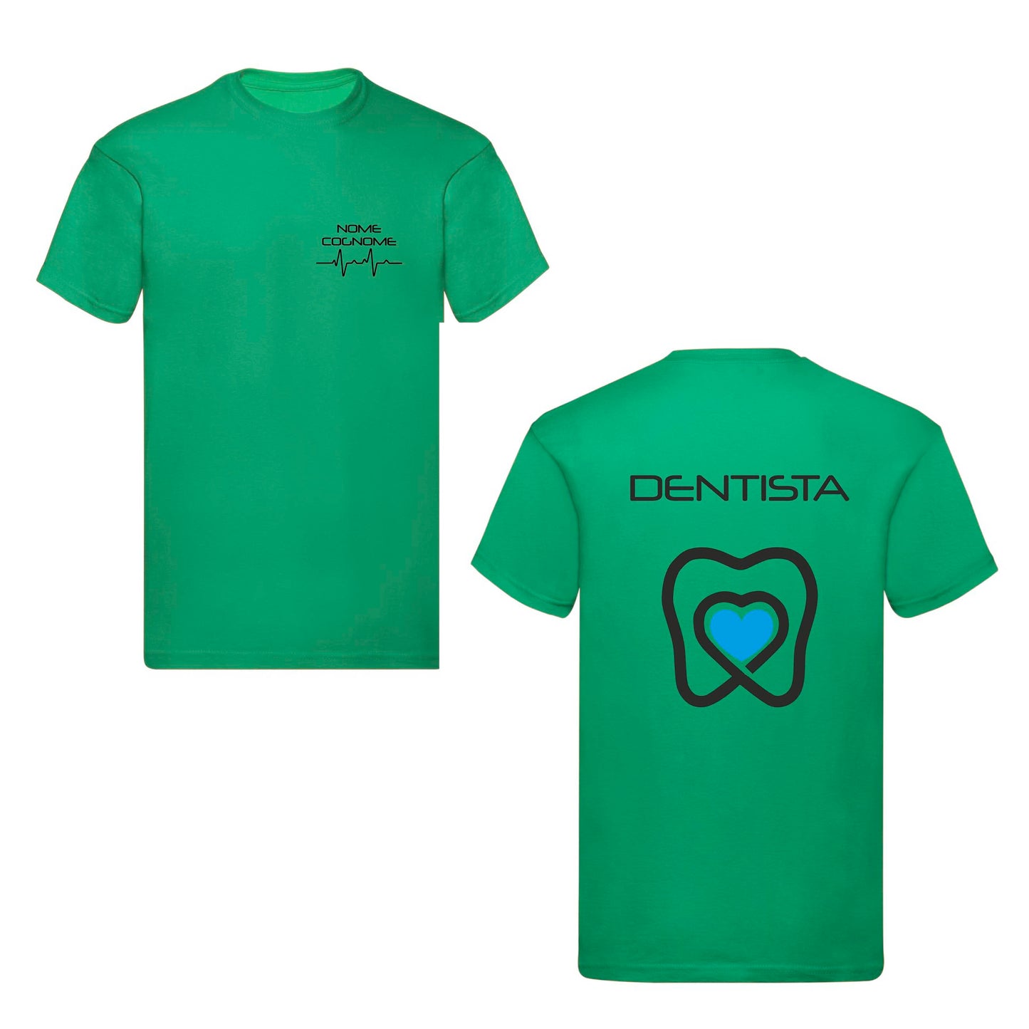 T-Shirt Uomo o Donna Cotone Basic Super vestibilità Top qualità - Dentista - Personalizzata con Nome