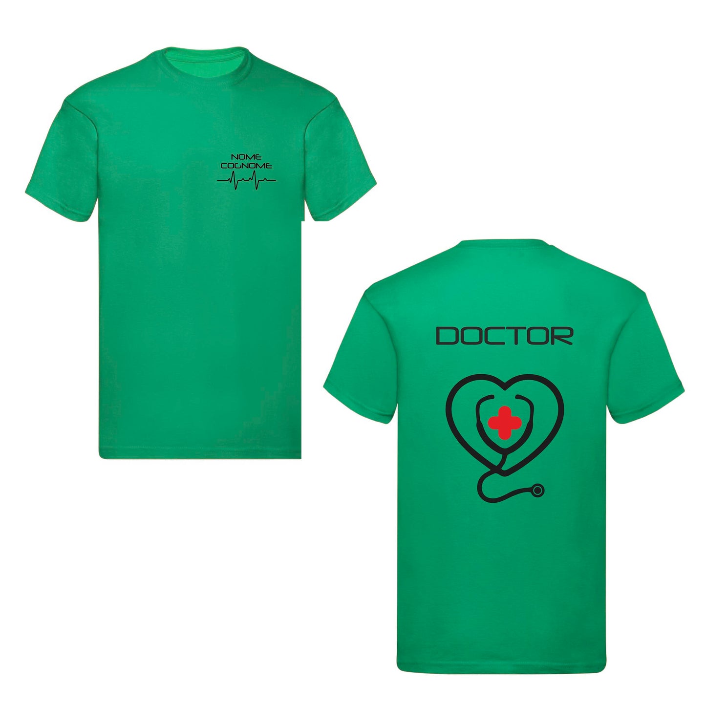 T-Shirt Uomo o Donna Cotone Basic Super vestibilità Top qualità - Doctor - Personalizzata con Nome