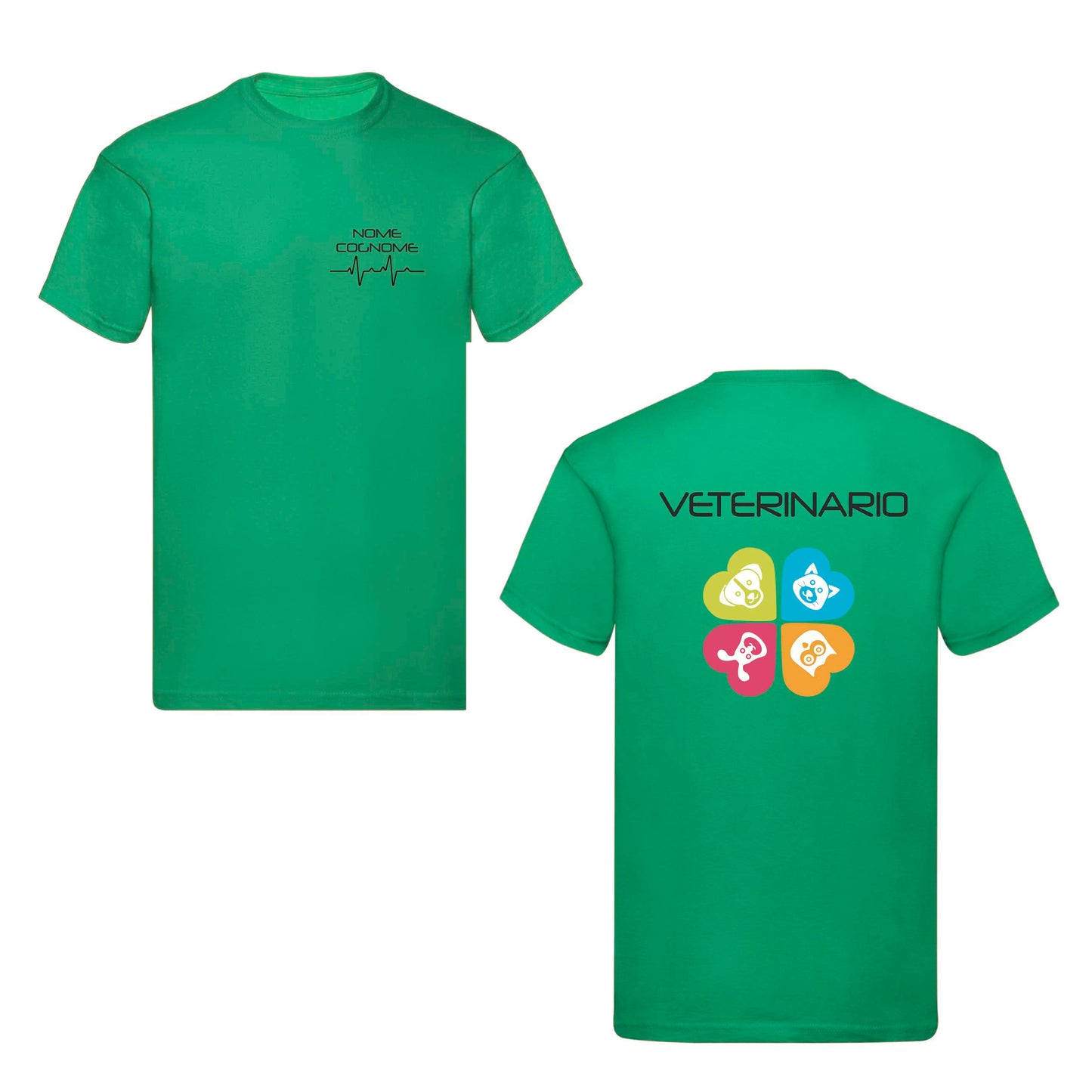 T-Shirt Uomo o Donna Cotone Basic Super vestibilità Top qualità - Veterinario - Personalizzata con Nome