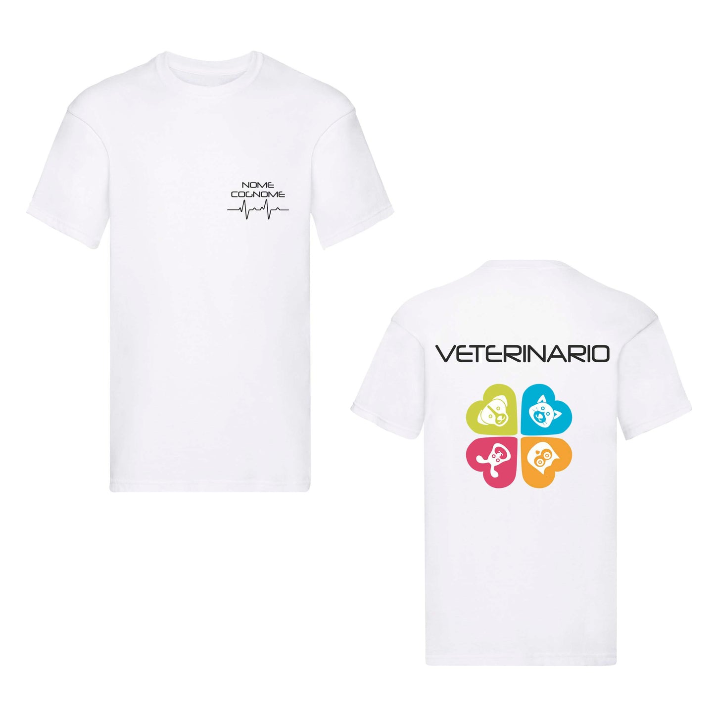 T-Shirt Uomo o Donna Cotone Basic Super vestibilità Top qualità - Veterinario - Personalizzata con Nome
