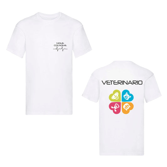 T-Shirt Uomo o Donna Cotone Basic Super vestibilità Top qualità - Veterinario - Personalizzata con Nome