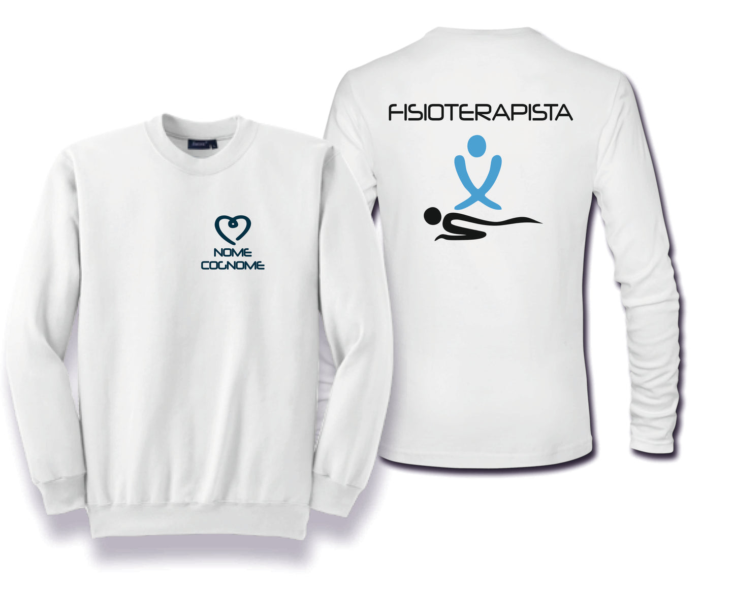 Felpa Girocollo Uomo o Donna Cotone Basic Super vestibilità Top qualità - Fisioterapista - Personalizzata con Nome