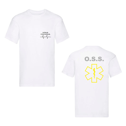 T-Shirt Uomo o Donna Cotone Basic Super vestibilità Top qualità - OSS Giallo - Personalizzata con Nome