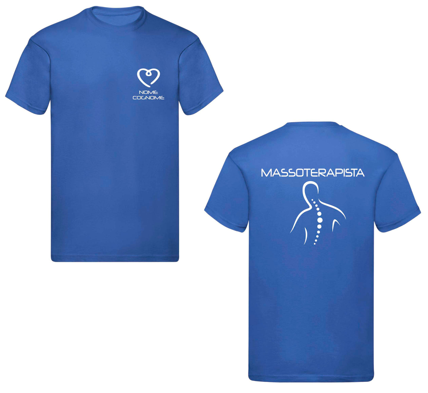 T-Shirt Uomo o Donna Cotone Basic Super vestibilità Top qualità - Massoterapista - Personalizzata con Nome