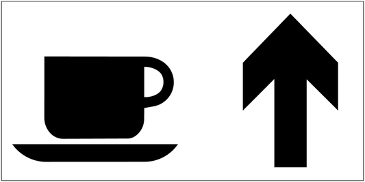 Caffetteria - Freccia direzionale - CARTELLO SEGNALETICO UNI 7010 in Adesivo Resistente, Pannello in Forex, Pannello In Alluminio o in Plexiglas