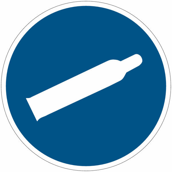 CARTELLO SEGNALETICO ROTONDO ISO 7010 - Gas sotto pressione - ISO 7010 - Adesivo Extra Resistente, Pannello in Forex, Pannello In Alluminio