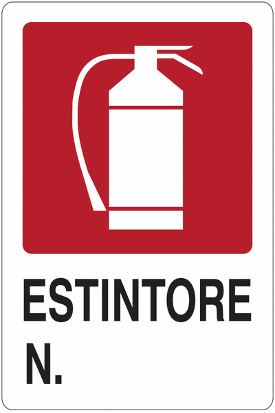 Cartelli antincendio - Estintore N. - con pittogramma e testo - CARTELLO SEGNALETICO QUADRATO ISO 7010 - Rischio di schiacciamento, rulli dentati - Adesivo Extra Resistente, Pannello in Forex, Pannello In Alluminio