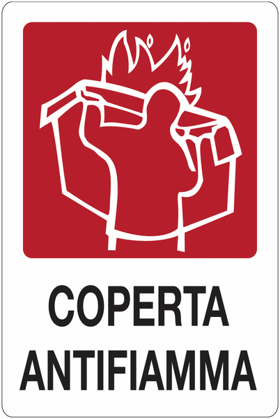 Coperta antifiamma - CARTELLO SEGNALETICO ISO 7010 in Adesivo Resistente, Pannello in Forex, Pannello In Alluminio o in Plexiglas