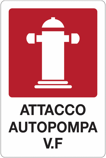 Attacco autopompa V.F. - CARTELLO SEGNALETICO ISO 7010 in Adesivo Resistente, Pannello in Forex, Pannello In Alluminio o in Plexiglas