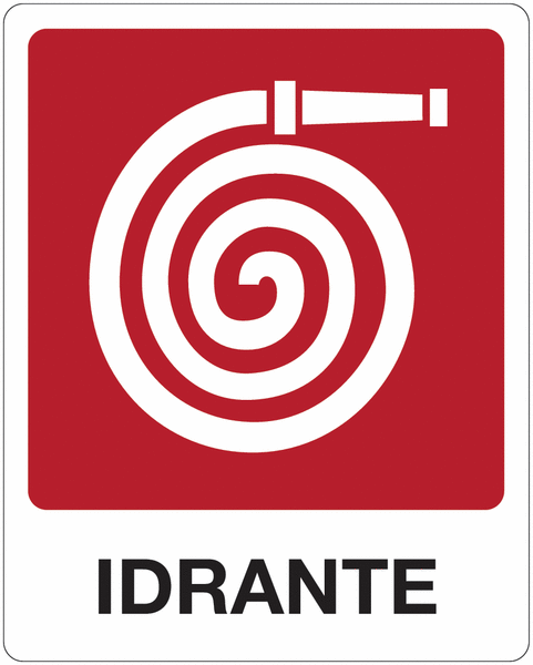 Idrante - CARTELLO SEGNALETICO ISO 7010 in Adesivo Resistente, Pannello in Forex, Pannello In Alluminio o in Plexiglas