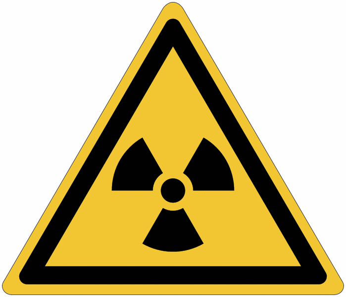 "Materiali radioattivi o radiazioni ionizzanti" - CARTELLO SEGNALETICO TRIANGOLO ISO 7010 - Adesivo Extra Resistente, Pannello in Forex, Pannello In Alluminio
