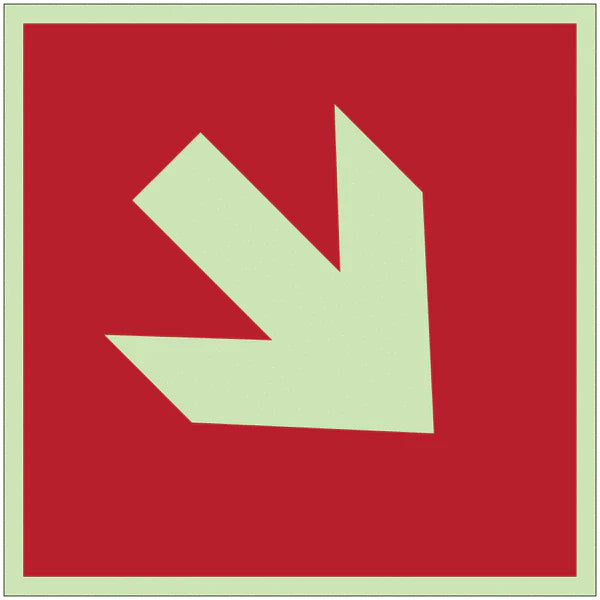 Cartelli antincendio - Freccia direzionale 45° - con pittogramma e testo - CARTELLO SEGNALETICO QUADRATO ISO 7010 - Rischio di schiacciamento, rulli dentati - Adesivo Extra Resistente, Pannello in Forex, Pannello In Alluminio