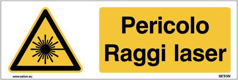 Pericolo Raggi laser - UNI 7010 in Adesivo Resistente, Pannello in Forex, Pannello In Alluminio o in Plexiglas