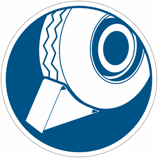 CARTELLO SEGNALETICO ROTONDO ISO 7010 - Usare il cuneo bloccaruota - ISO 7010 - Adesivo Extra Resistente, Pannello in Forex, Pannello In Alluminio