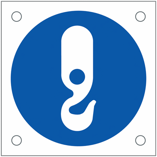 "Ancoraggio obbligatorio" CARTELLO SEGNALETICO QUADRATO ISO 7010 - Rischio di schiacciamento, rulli dentati - Adesivo Extra Resistente, Pannello in Forex, Pannello In Alluminio