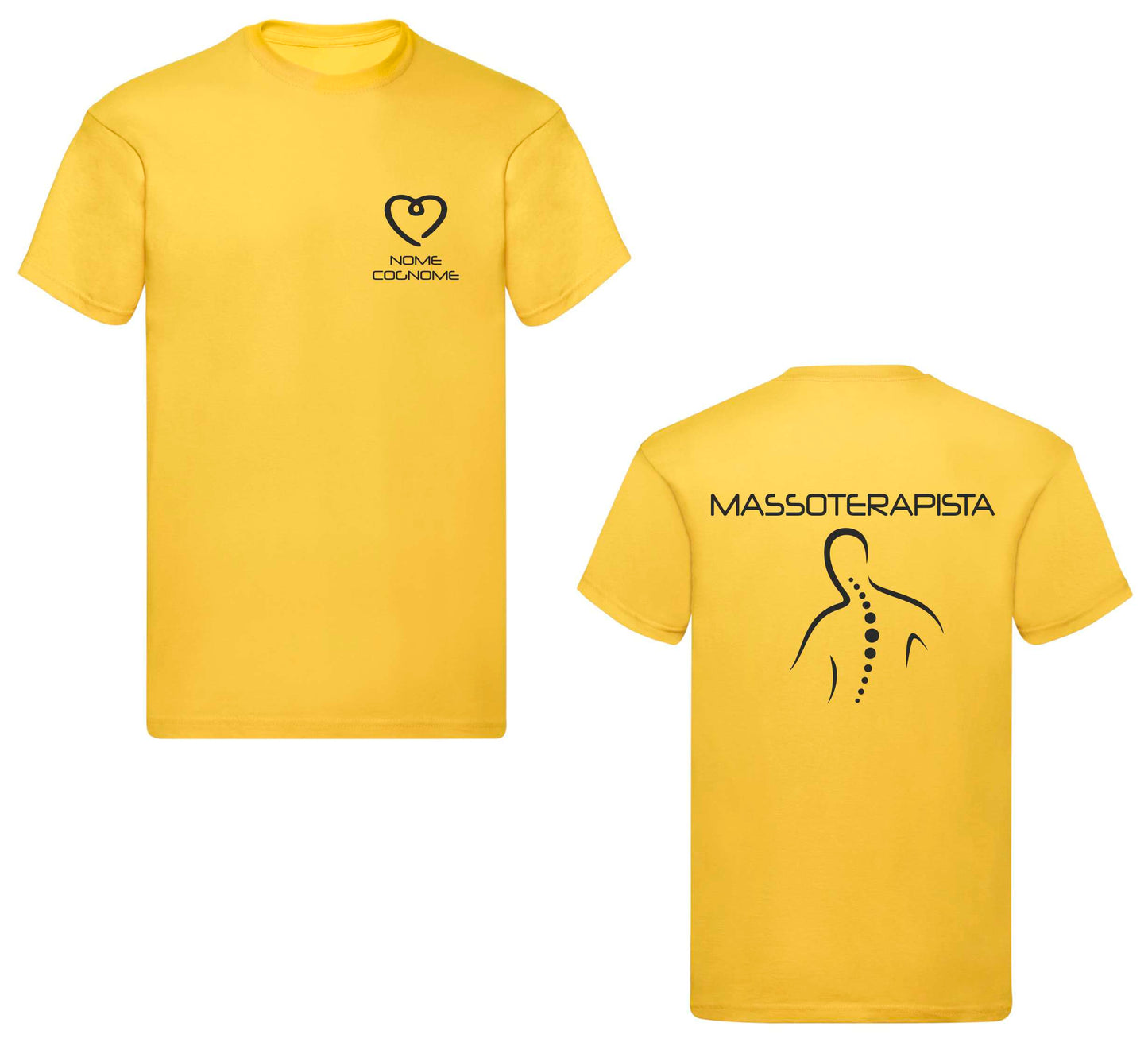 T-Shirt Uomo o Donna Cotone Basic Super vestibilità Top qualità - Massoterapista - Personalizzata con Nome