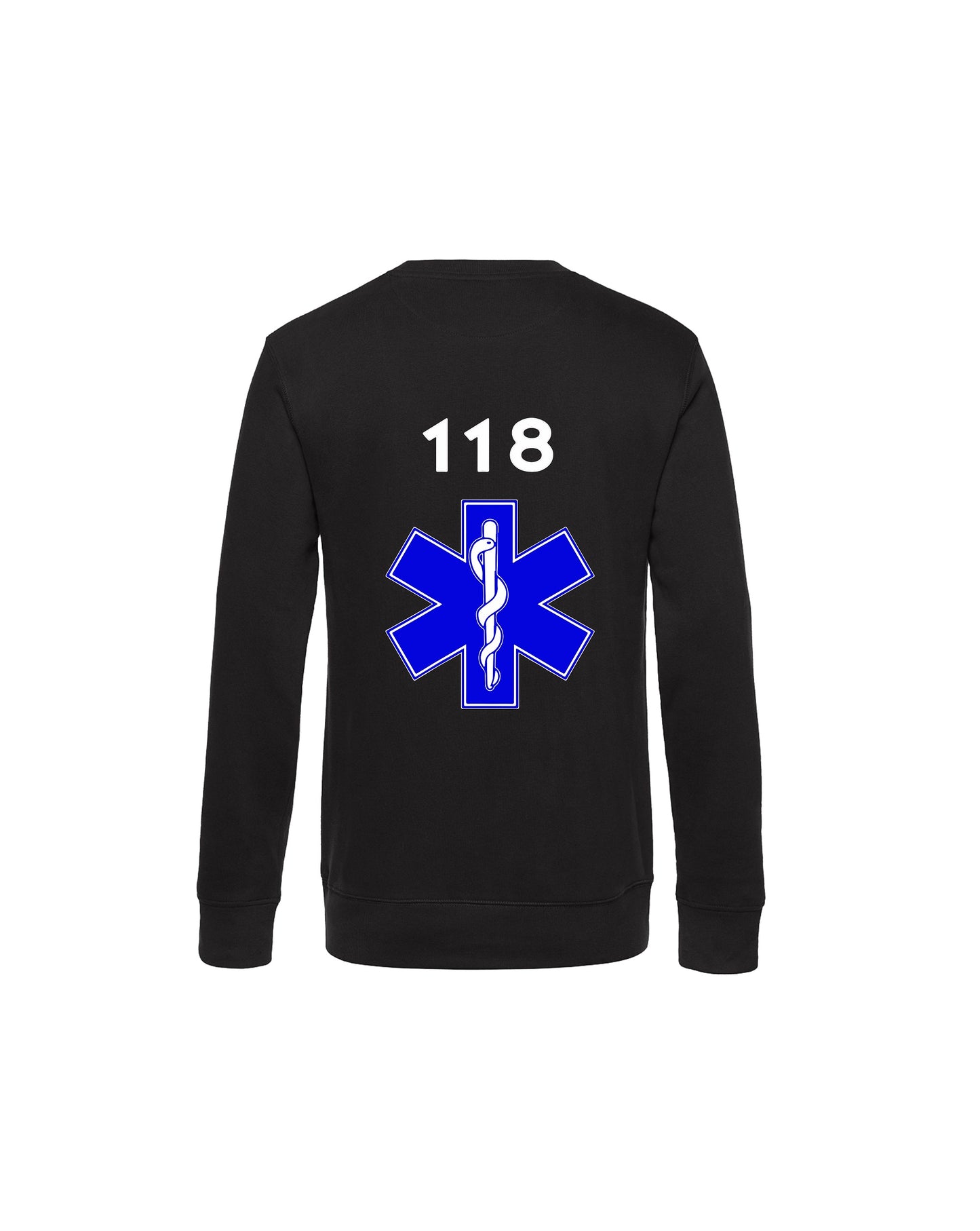 Felpa Girocollo Uomo o Donna Cotone Basic Super vestibilità Top qualità - Ruolo soccorritore 118 - Personalizzata con Nome