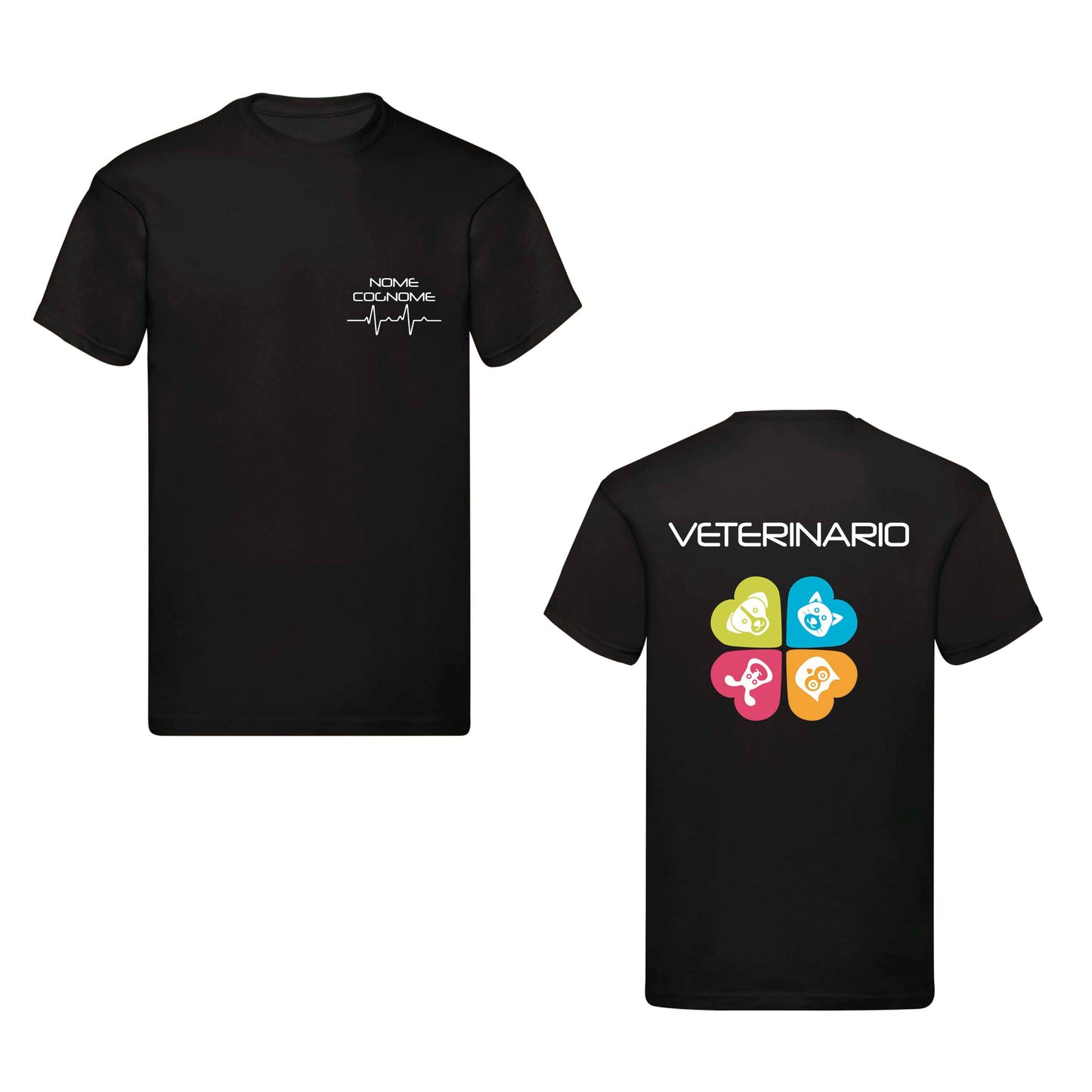 T-Shirt Uomo o Donna Cotone Basic Super vestibilità Top qualità - Veterinario - Personalizzata con Nome