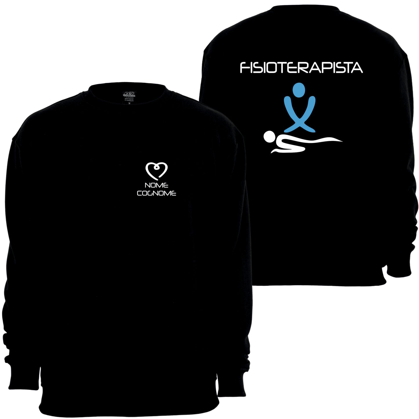 Felpa Girocollo Uomo o Donna Cotone Basic Super vestibilità Top qualità - Fisioterapista - Personalizzata con Nome