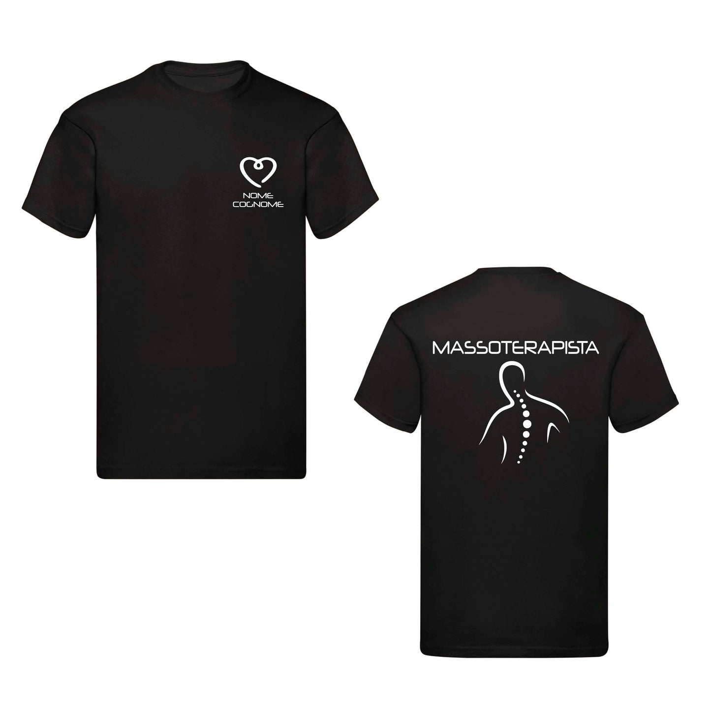 T-Shirt Uomo o Donna Cotone Basic Super vestibilità Top qualità - Massoterapista - Personalizzata con Nome