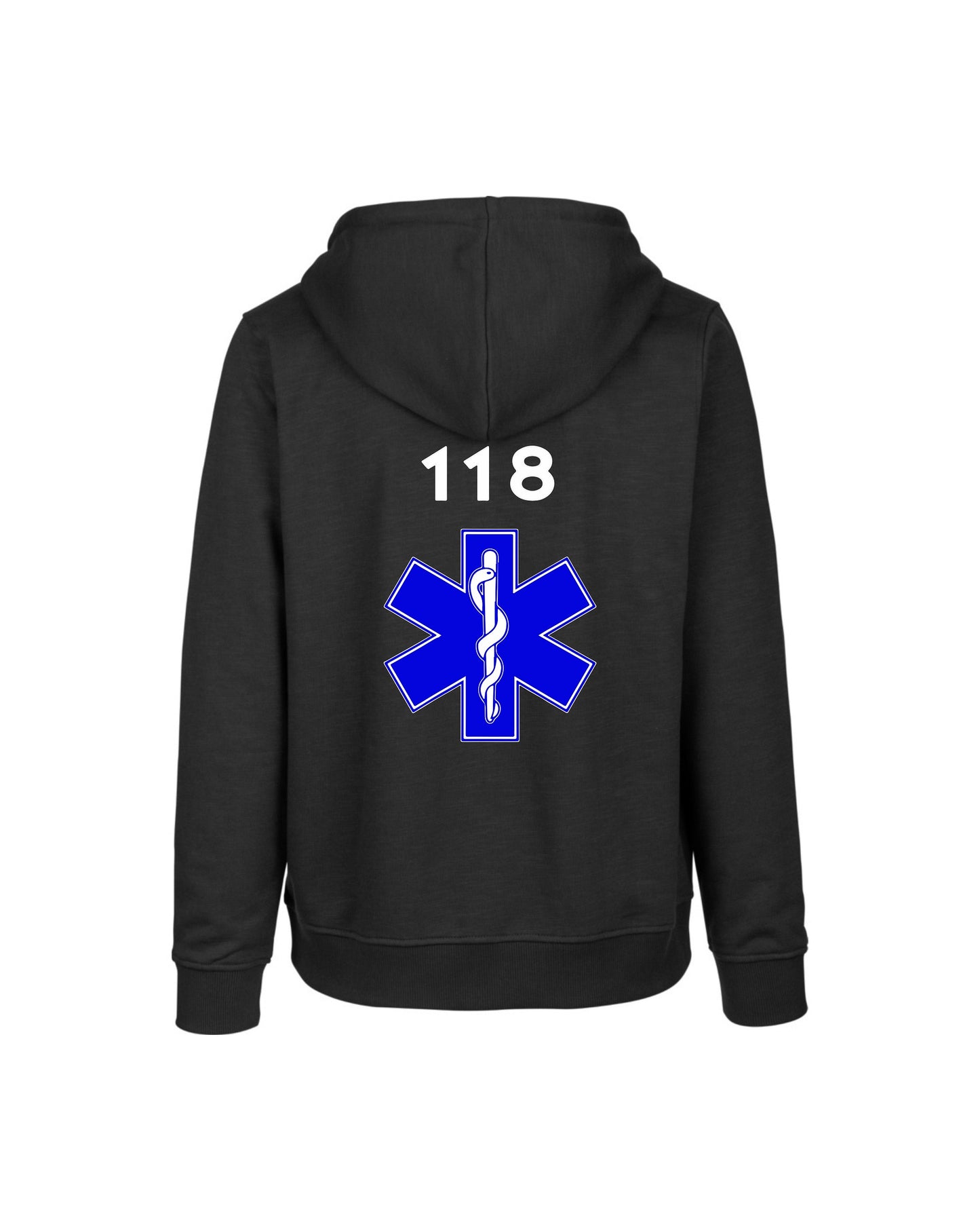 Felpa Cappuccio Uomo o Donna Cotone Basic Super vestibilità Top qualità - Ruolo soccorritore 118 - Personalizzata con Nome