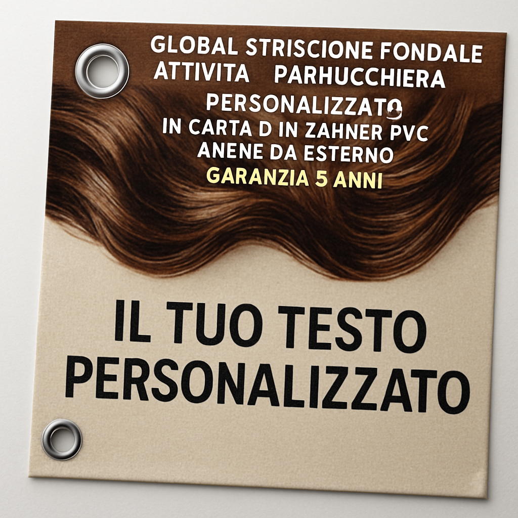 GLOBAL STRISCIONE FONDALE ATTIVITÀ - PARRUCCHIERA - PERSONALIZZATO IN CARTA O IN BANNER PVC ANCHE DA ESTERNO GARANZIA 5 ANNI - 02 dettaglio personalizzazione