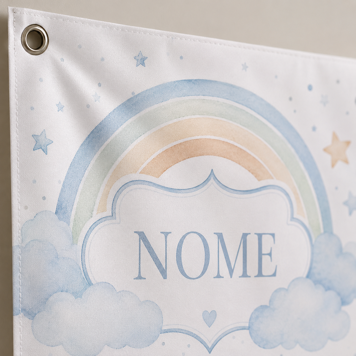 Banner battesimo Arcobaleno personalizzato - 02 dettaglio personalizzazione