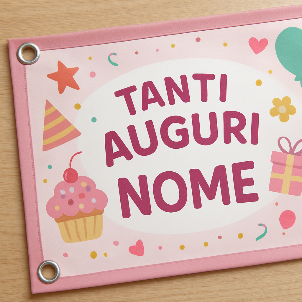 BANNER STRISCIONE compleanno - TANTI AUGURI FROZEN mod2 - CON NOME bimba bambina - 02 dettaglio personalizzazione