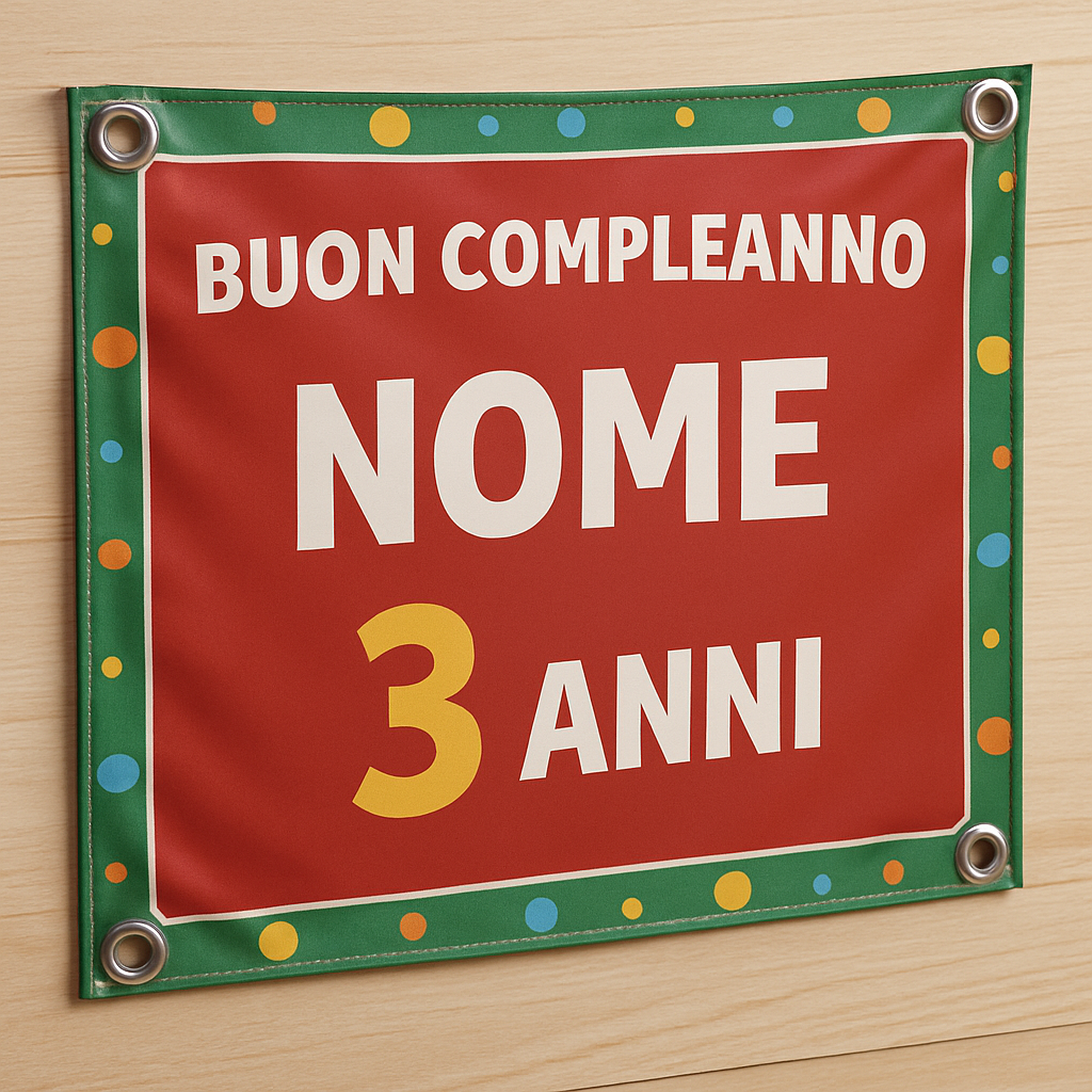 BANNER STRISCIONE compleanno - Masha e Orso Roton - CON NOME ed età bimbo/a - 02 dettaglio personalizzazione