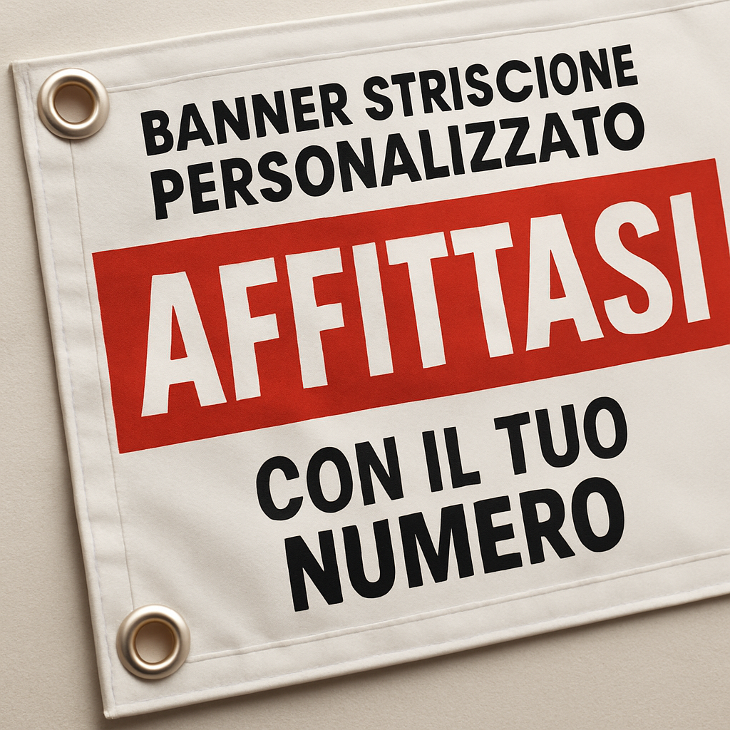 BANNER STRISCIONE PERSONALIZZATO - AFFITTASI - CON IL TUO NUMERO - 02 dettaglio personalizzazione
