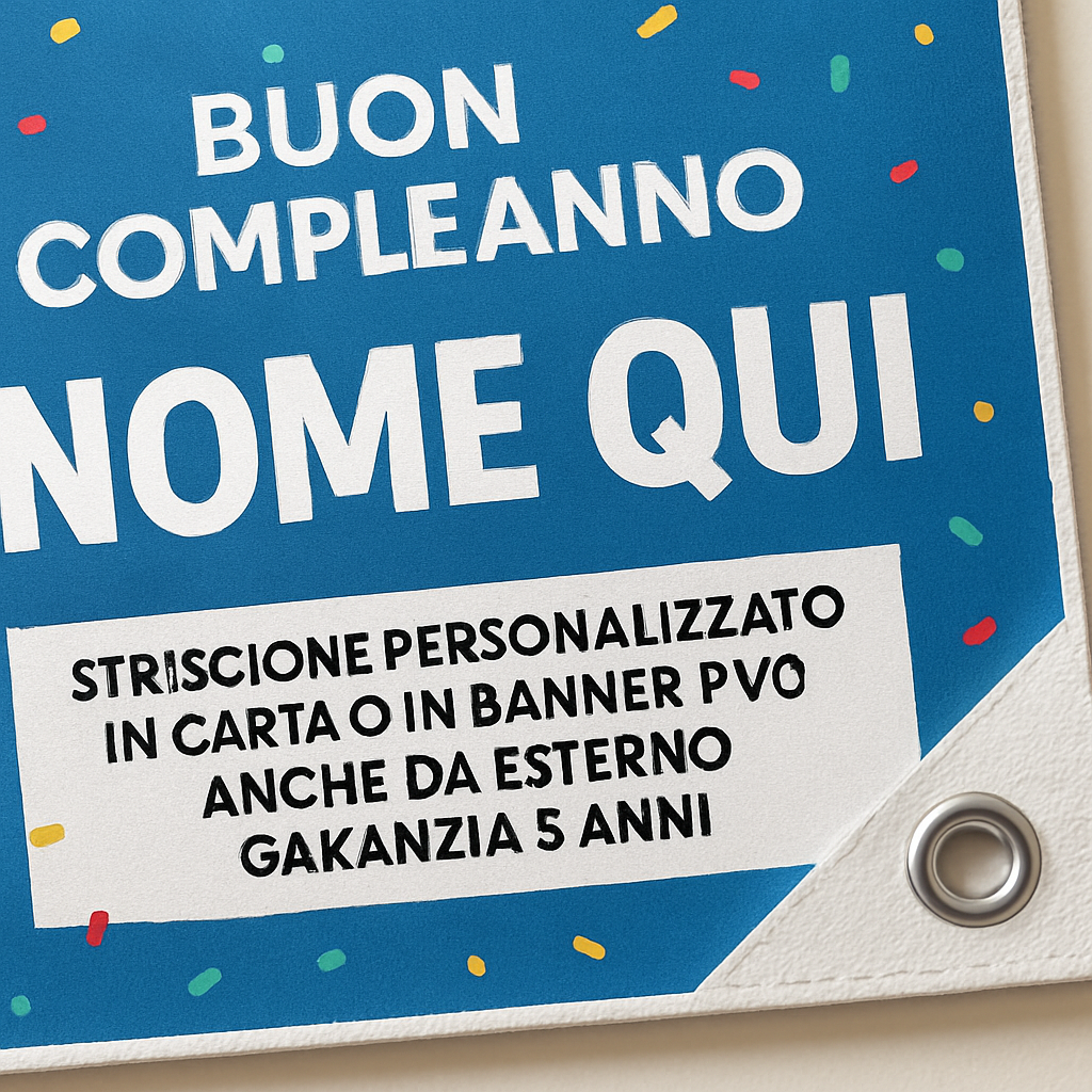 GLOBAL STRISCIONE FONDALE COMPLEANNO - Alvin superstar - STRISCIONE PERSONALIZZATO IN CARTA O IN BANNER PVC ANCHE DA ESTERNO GARANZIA 5 ANNI - 02 dettaglio personalizzazione
