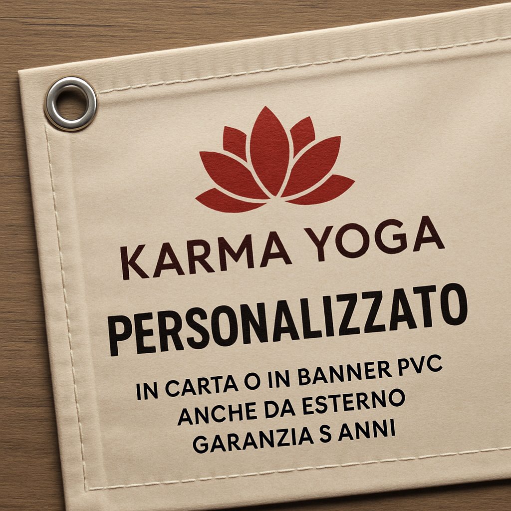 GLOBAL STRISCIONE FONDALE ATTIVITÀ - KARMA YOGA - PERSONALIZZATO IN CARTA O IN BANNER PVC ANCHE DA ESTERNO GARANZIA 5 ANNI - 02 dettaglio personalizzazione