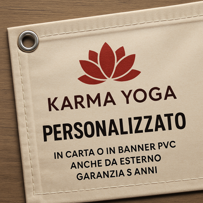 GLOBAL STRISCIONE FONDALE ATTIVITÀ - KARMA YOGA - PERSONALIZZATO IN CARTA O IN BANNER PVC ANCHE DA ESTERNO GARANZIA 5 ANNI - 02 dettaglio personalizzazione