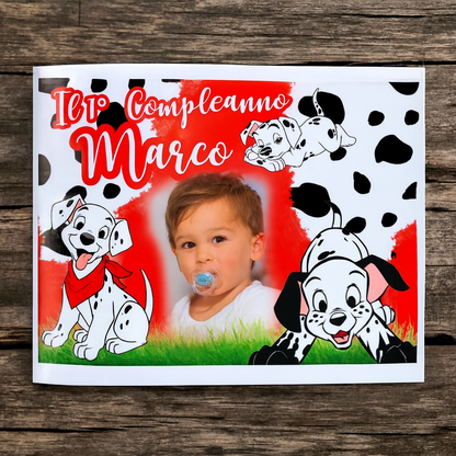 GLOBAL STRISCIONE FONDALE COMPLEANNO - Carica dei 101 - STRISCIONE PERSONALIZZATO IN CARTA O IN BANNER PVC ANCHE DA ESTERNO GARANZIA 5 ANNI - 03 materiali