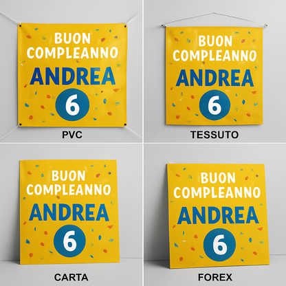 BANNER STRISCIONE compleanno - Masha e Orso Roton - CON NOME ed età bimbo/a - 03 materiali