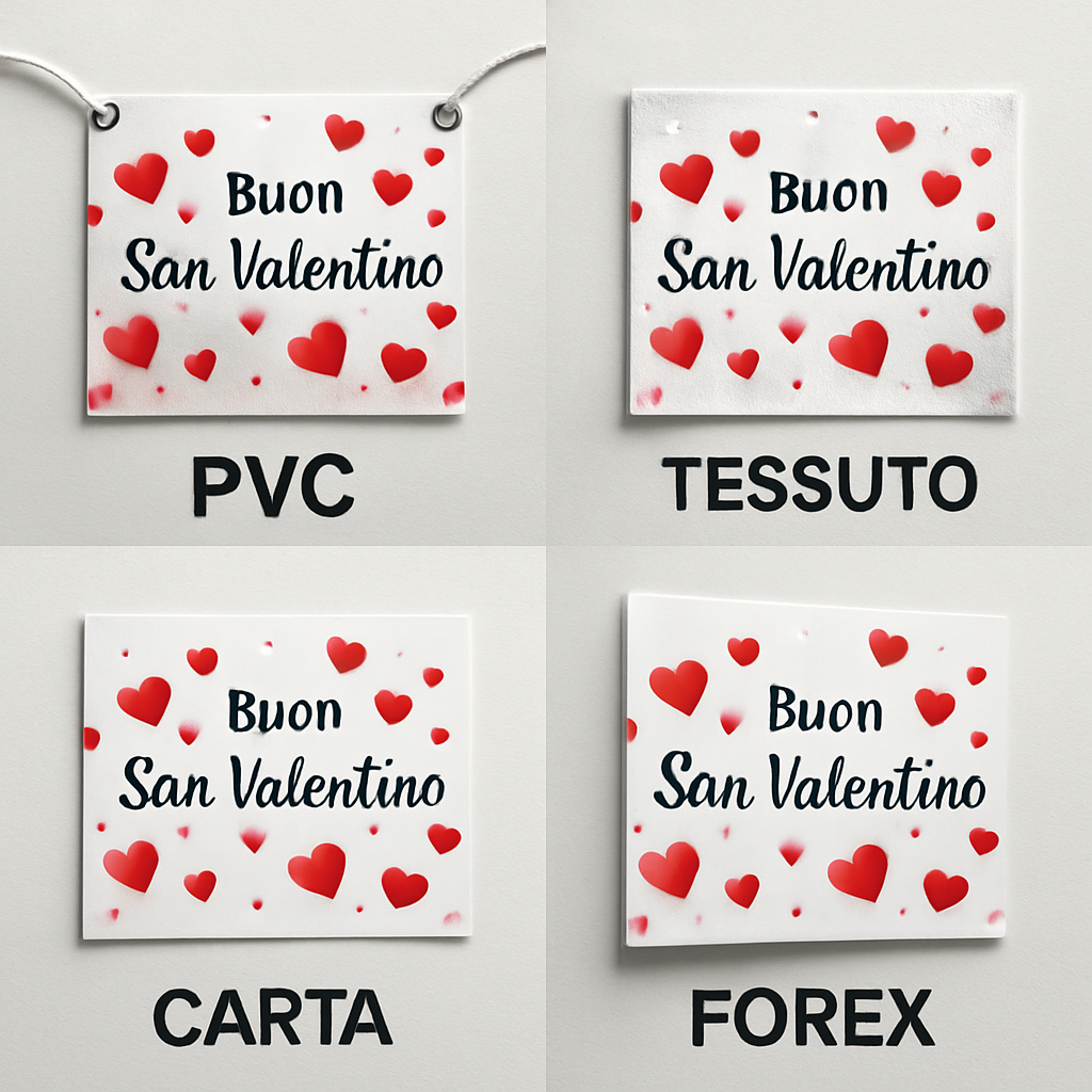 GLOBAL STRISCIONE FONDALE ANNIVERSARIO - BUON SAN VALENTINO MOD 6 - IN CARTA O IN BANNER PVC ANCHE DA ESTERNO GARANZIA 5 ANNI - 03 materiali