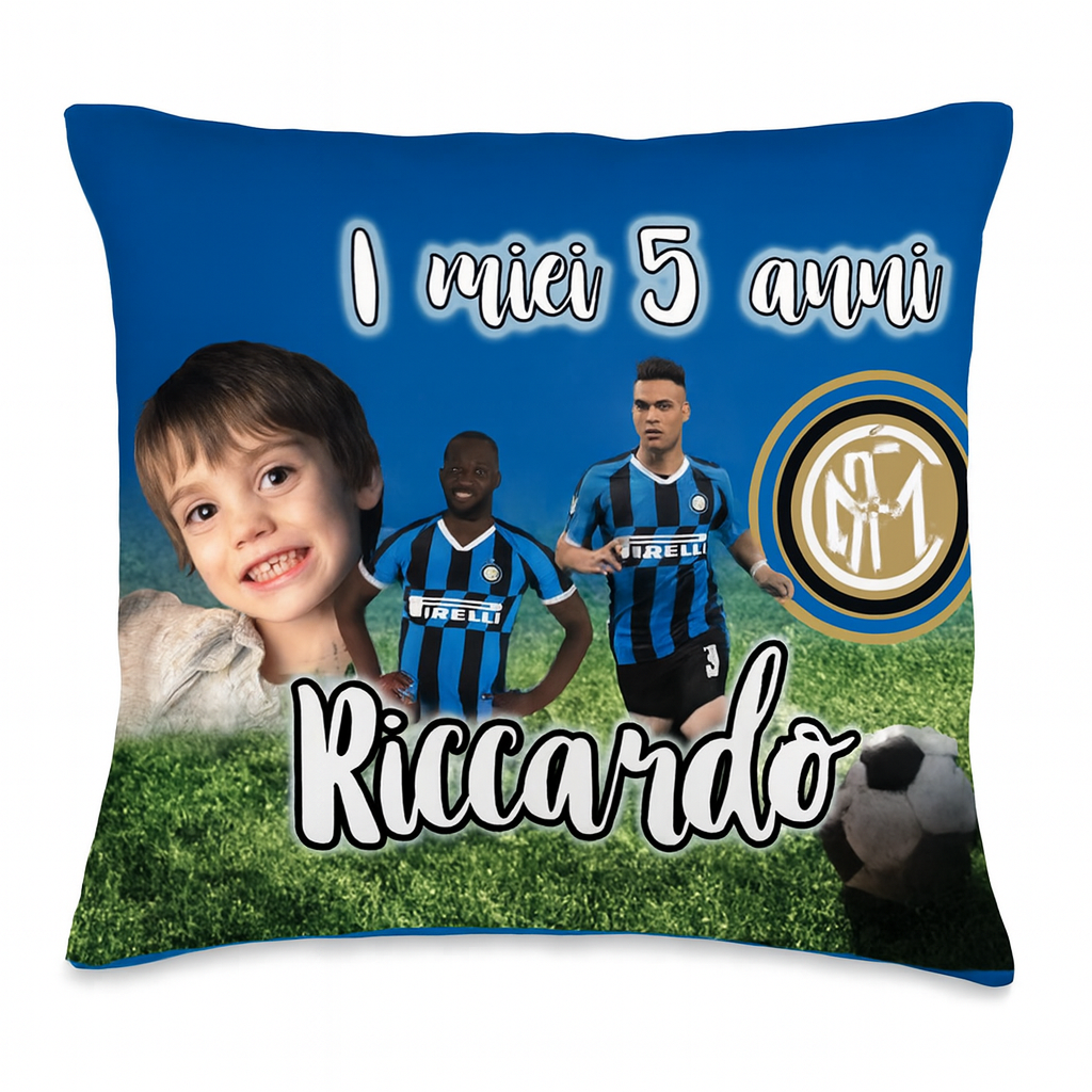 GLOBAL STRISCIONE FONDALE COMPLEANNO - Calcio Inter - STRISCIONE PERSONALIZZATO IN CARTA O IN BANNER PVC ANCHE DA ESTERNO GARANZIA 5 ANNI - 03 materiali