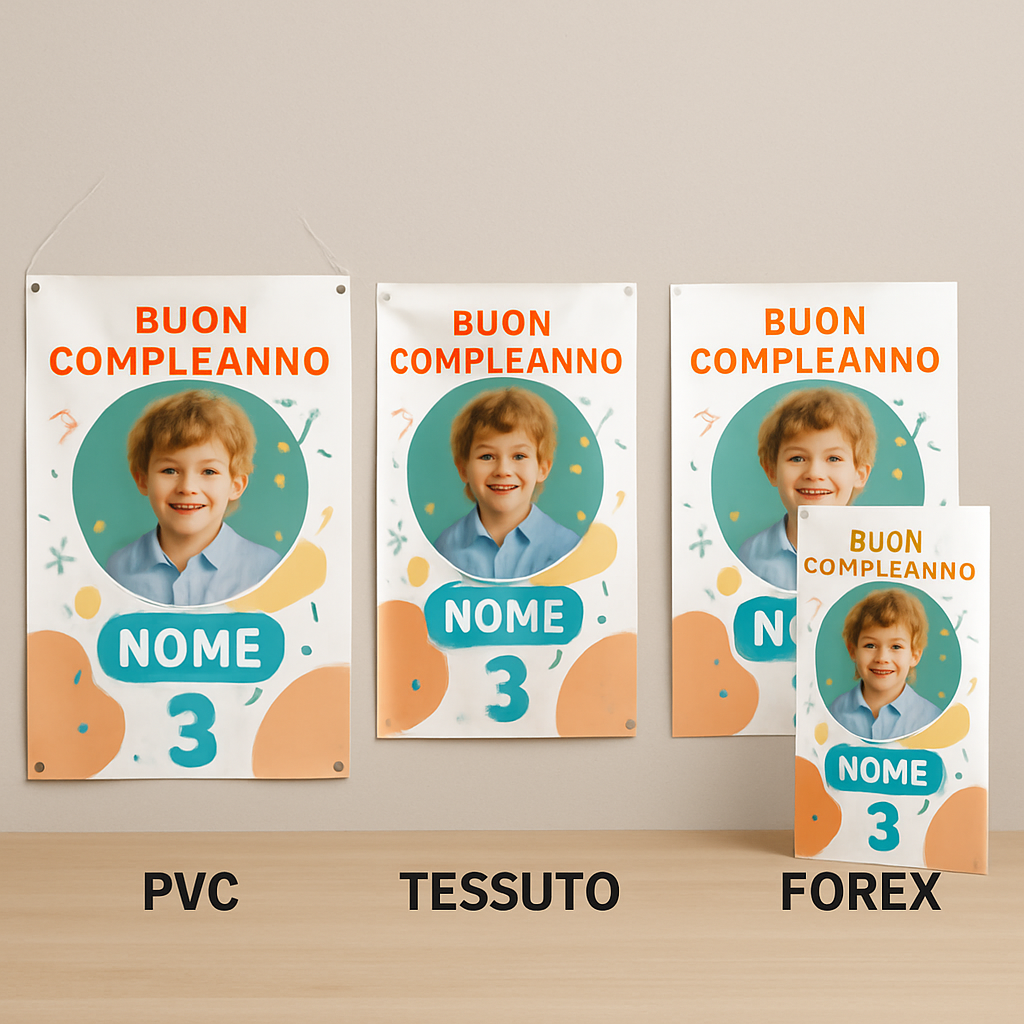 Copia del BANNER STRISCIONE compleanno - Pocoyo - CON NOME foto ed età bimbo/a - 03 materiali