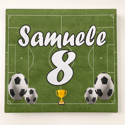 GLOBAL STRISCIONE FONDALE COMPLEANNO - Calcio Pallone - STRISCIONE PERSONALIZZATO IN CARTA O IN BANNER PVC ANCHE DA ESTERNO GARANZIA 5 ANNI - 03 materiali
