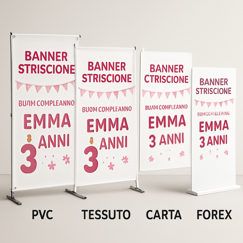 BANNER STRISCIONE compleanno - masha e orso- CON NOME ED ETA' bimba bambina BIMB - 03 materiali