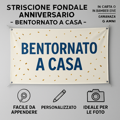 GLOBAL STRISCIONE FONDALE ANNIVERSARIO - BENTORNATO A CASA - IN CARTA O IN BANNER PVC ANCHE DA ESTERNO GARANZIA 5 ANNI - 04 benefici utilizzo
