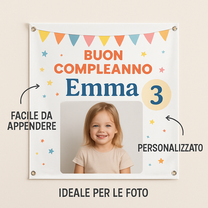 BANNER STRISCIONE compleanno - Spiderman - CON NOME foto ed età bimbo/a - 04 benefici utilizzo