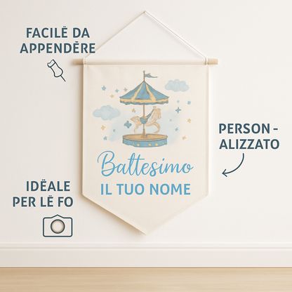 BANNER STRISCIONE BATTESIMO - Carosello Carillon - CON IL TUO NOME bimbo - 04 benefici utilizzo
